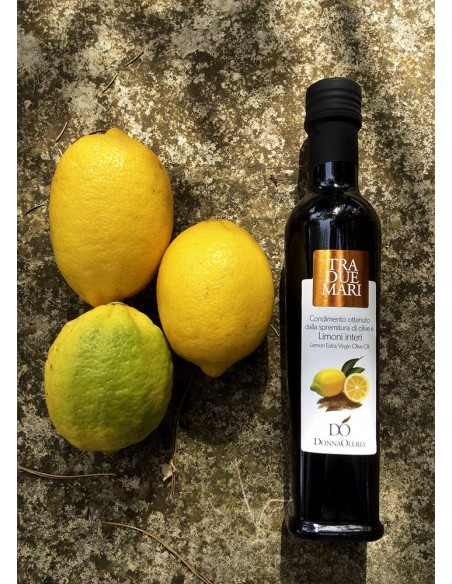 DonnaOleria - Spremitura di Olive e Limoni interi estratto a freddo Prodotto Italiano 100ml Sapori Salento