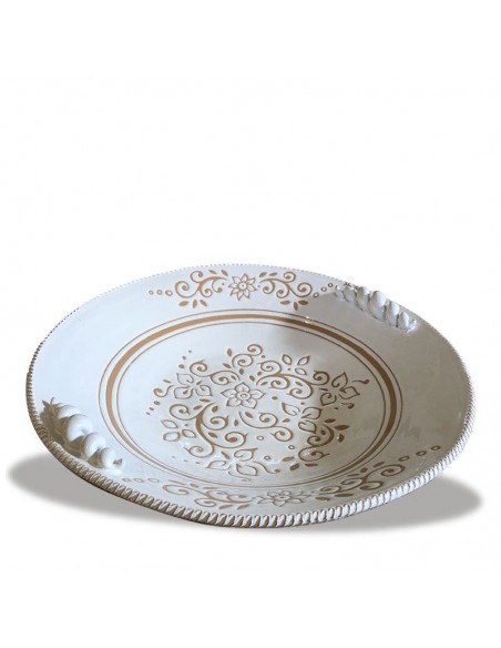 Centrotavola Porta Frutta tondo stile moderno in Terracotta Artigianale