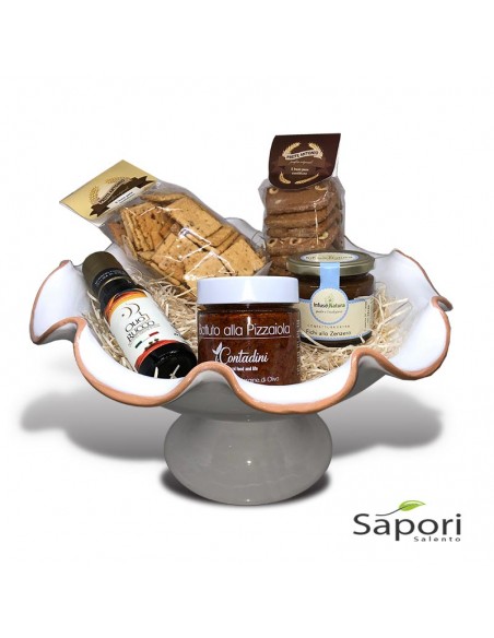 Set Alimini Libeccio prodotti Agroalimentari Salentini e un Centrotavola Porta Frutta alto